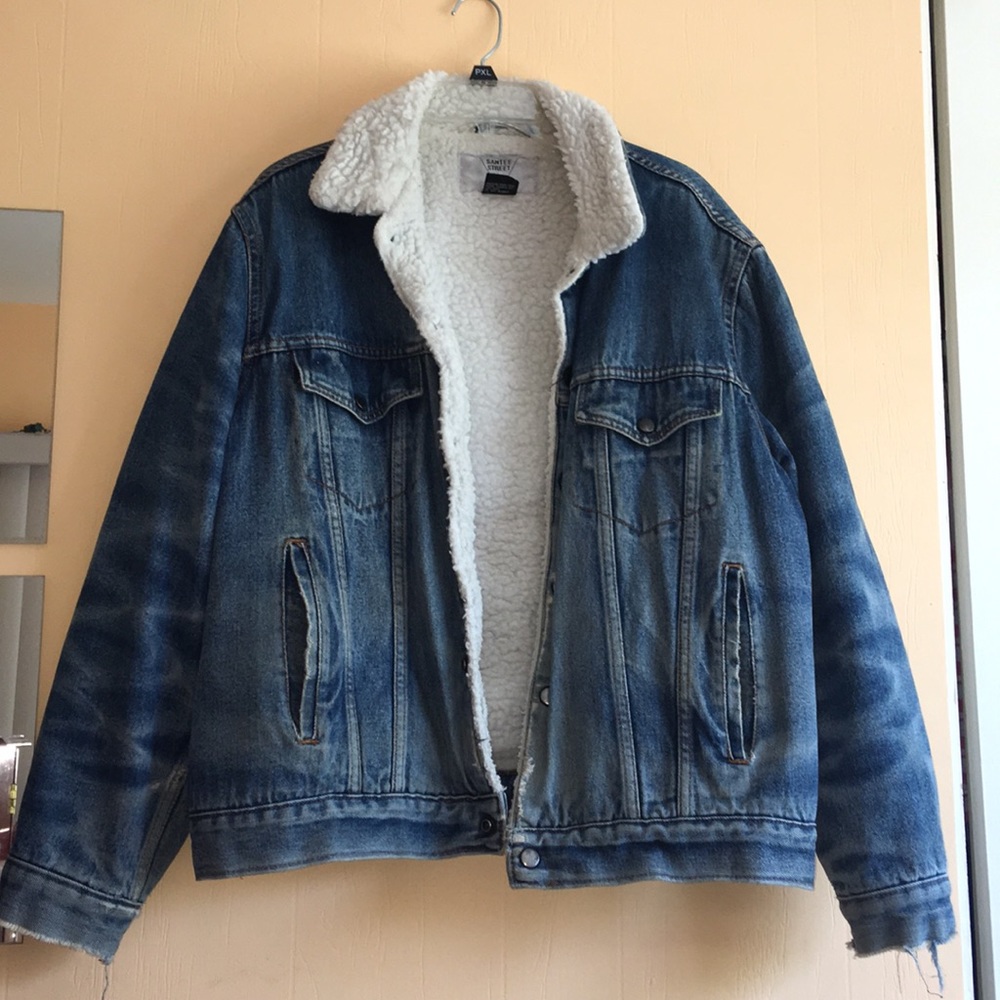 Vintage Jean Jacket with Fur